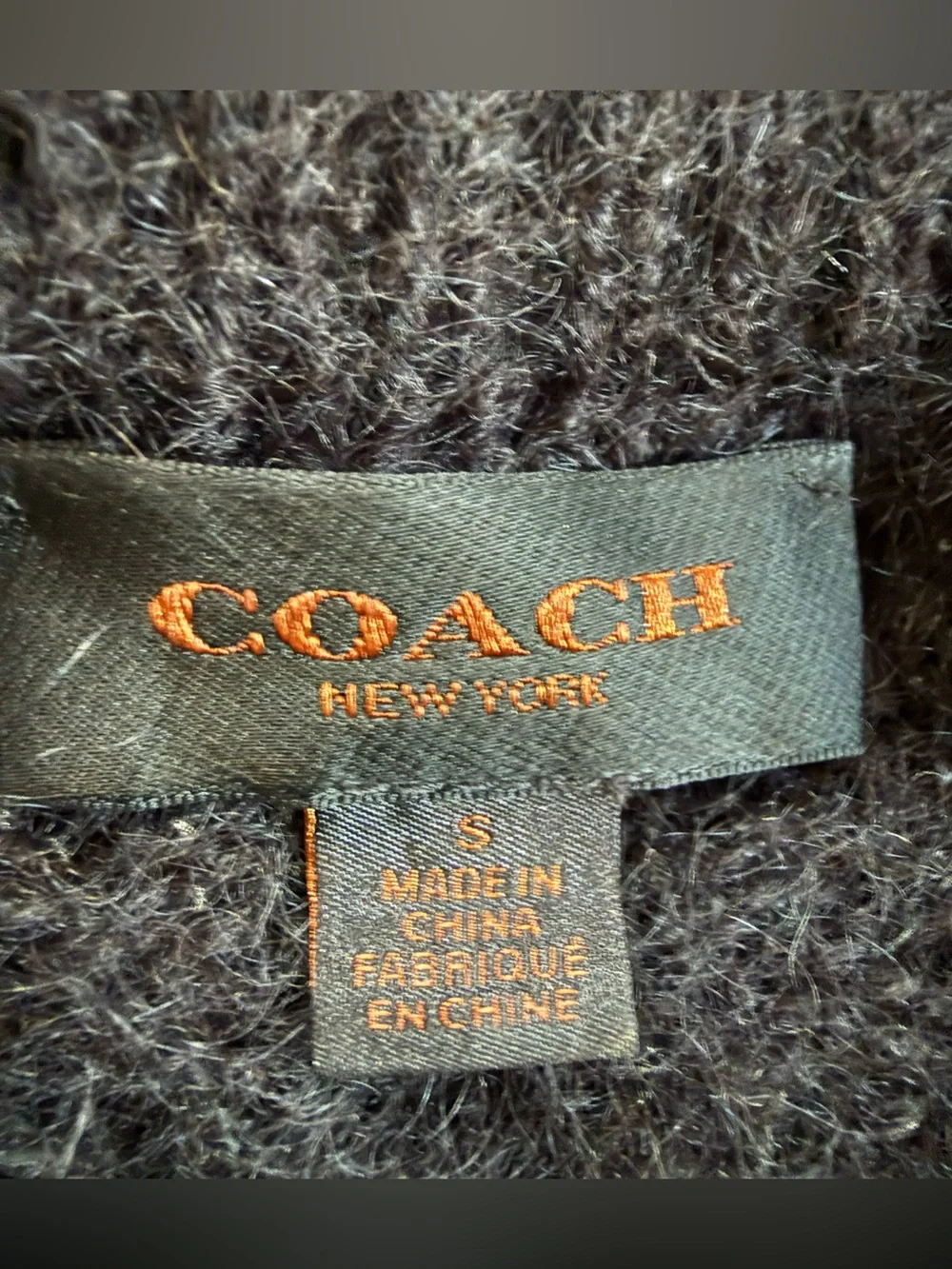 Coach women’s black Mohair Blend Skull Patch Sweater Size S